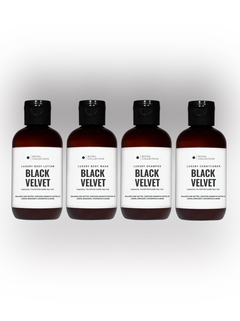 Black Velvet - Luxury SET of 4 travel body care